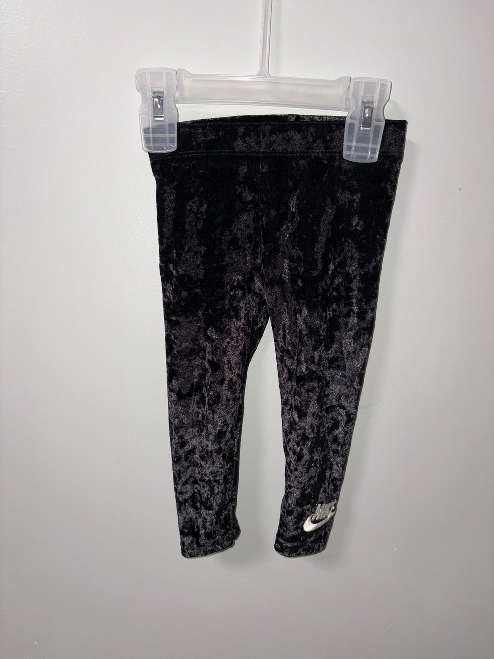 Nike Black Crushed Velvet Ankle Leggings Baby Girl 12M